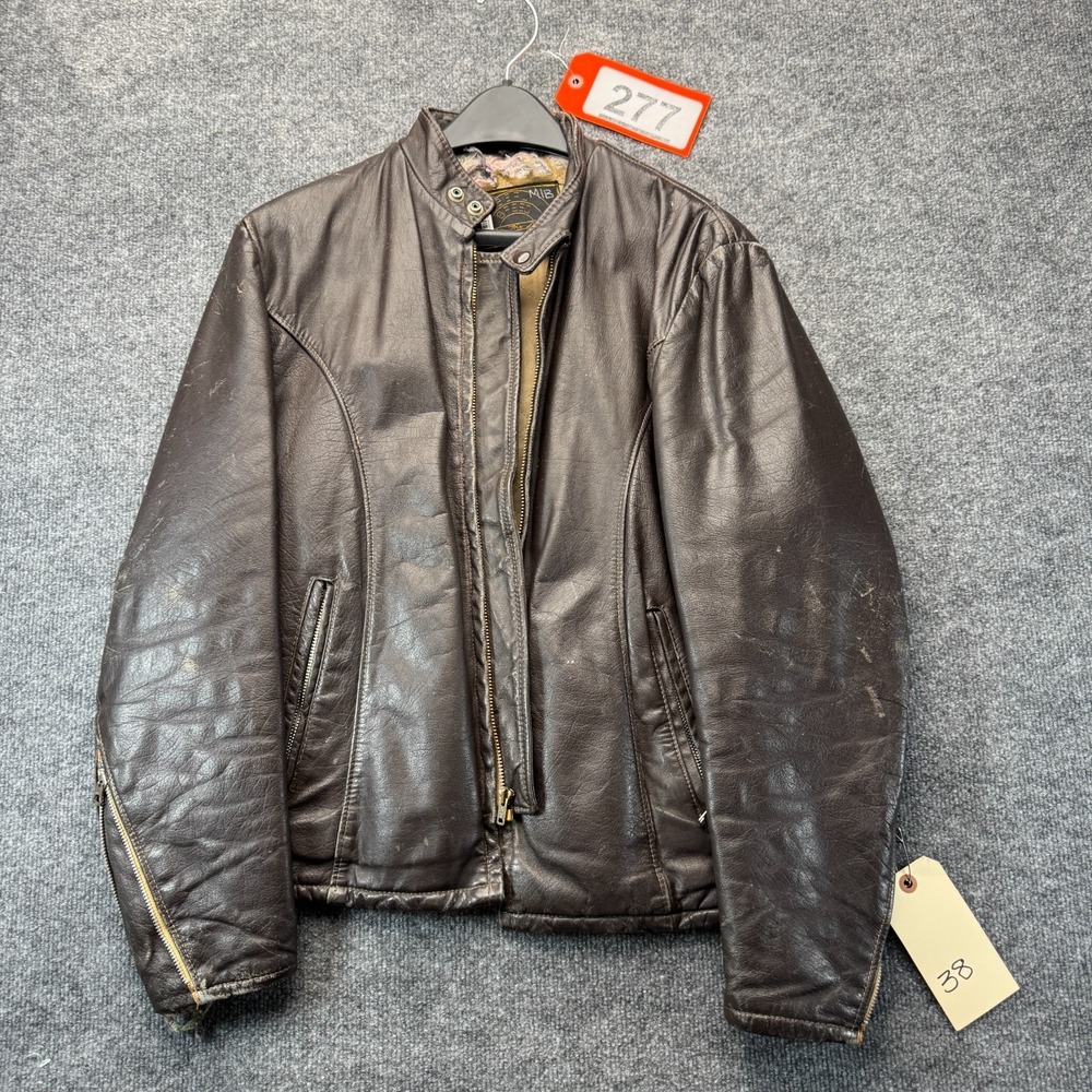 Vtg Bermans Leather Motorcycle Jacket 38 MIB Men In Black Sony Pictures Costume